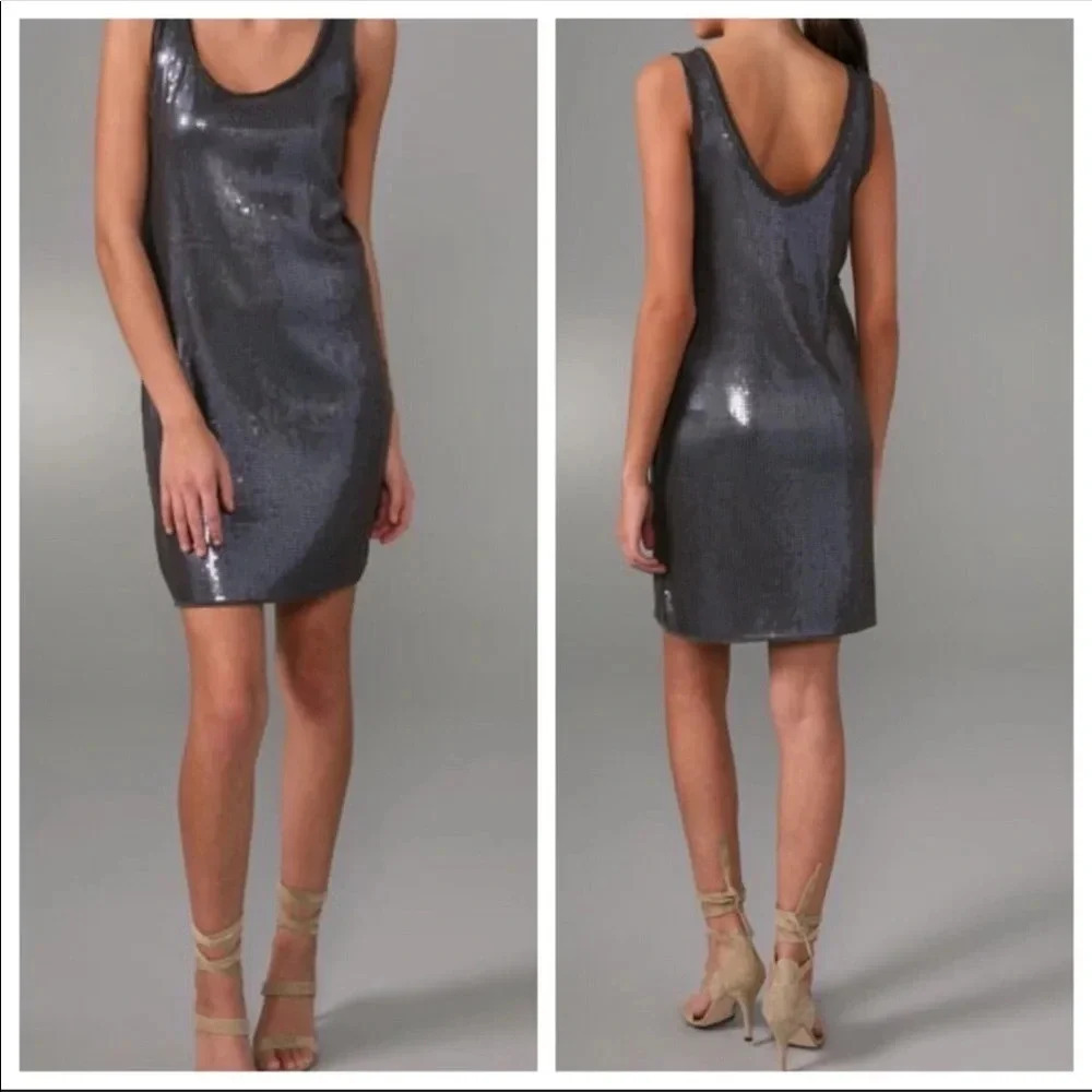 VINCE. | Gray Sequin Tank Dress